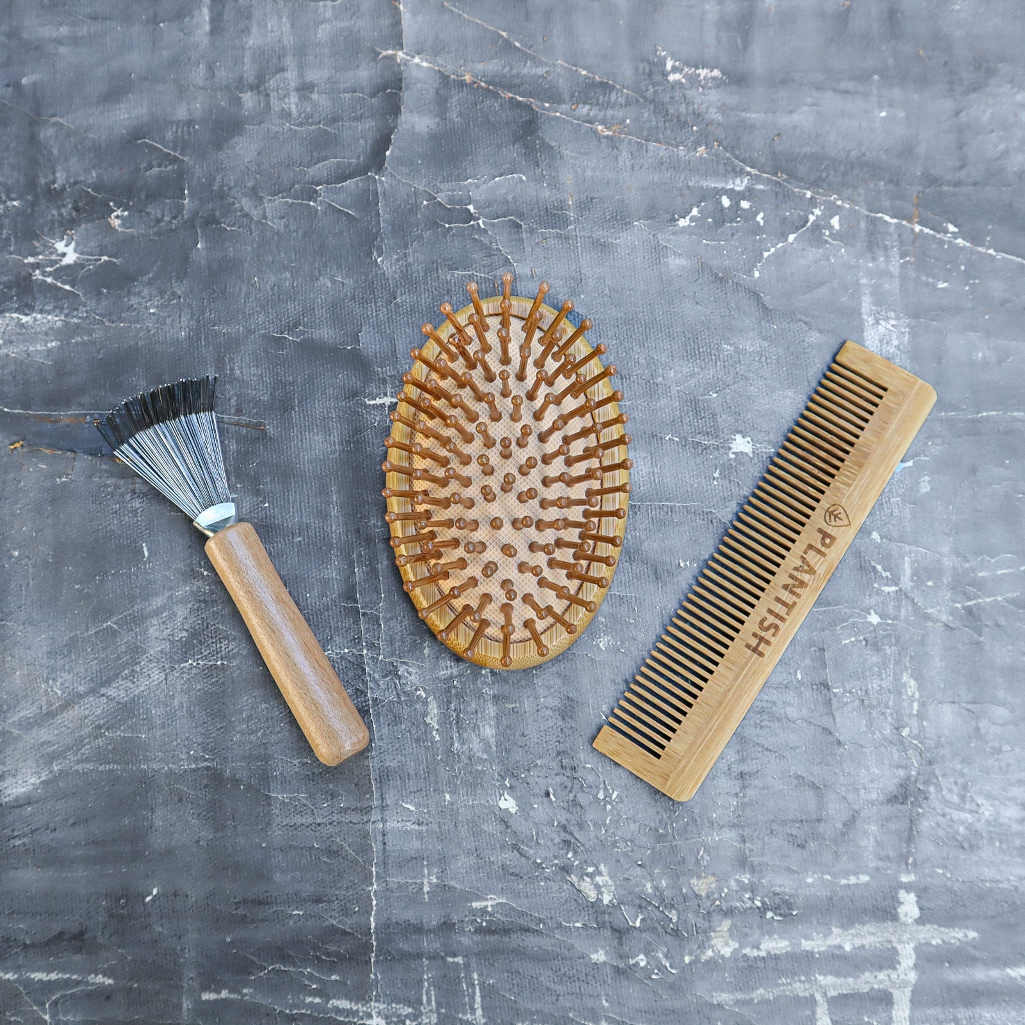 On-The-Go Bamboo Hair Brush Set